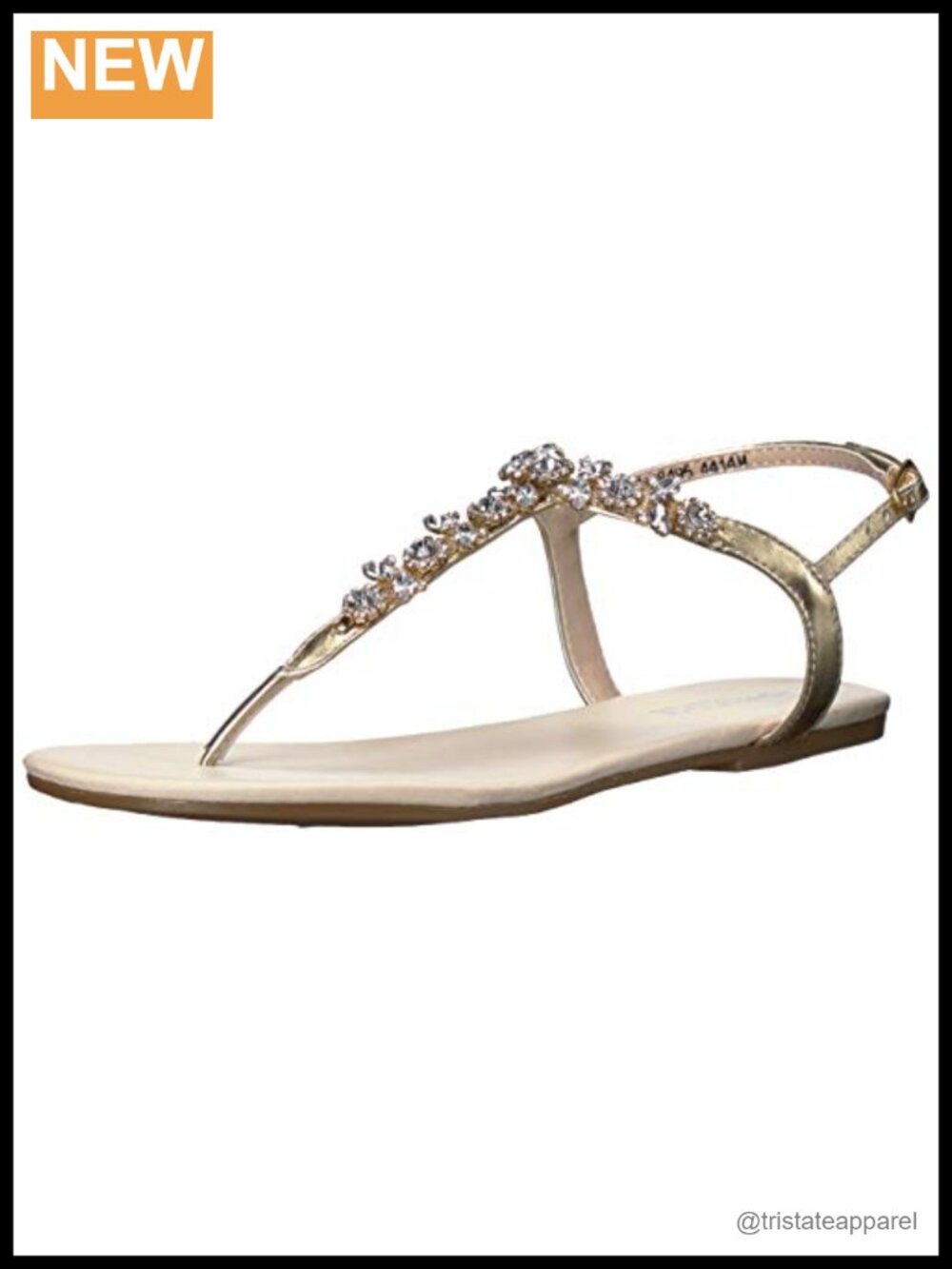 Touch Ups Paula Slingback Flat Sandals with Rhinestone Embellishments
